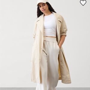 Athleta Luna trench coat, cream color, size large